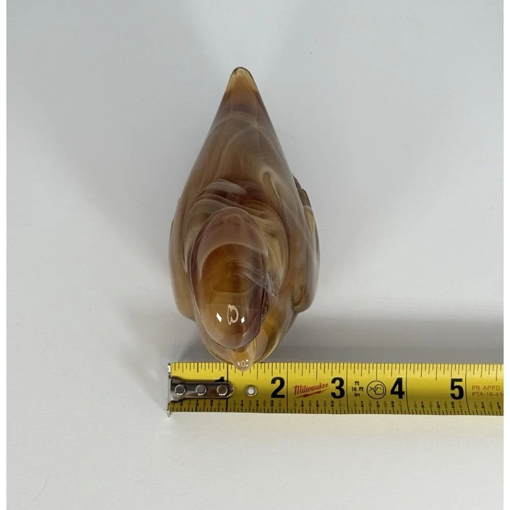Imperial Glass Slag Duck Figurine Heisey Caramel Slag Wood / Mother Duck 4.5”x6”